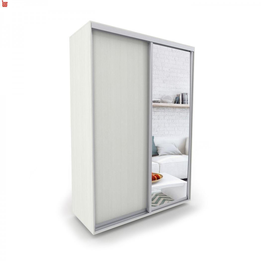 Шафа-купе Luхe 2 двері ДСП/Дзеркало CLS-IV 1100х2400х450 мм Біле дерево (8937)