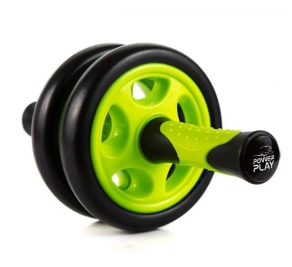 Колесо для пресса двойное PowerPlay 4327 Dual-Core Ab Wheel Черно-зеленый (PP_4327_Black/Green)