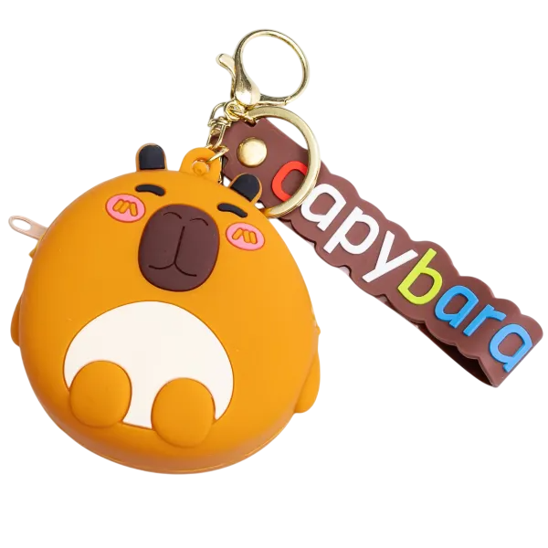 Кошелек-брелок Капибара силиконовый на молнии 7,5х7х2,5 см Коричневый Кошелек-брелок Капибара силиконовый на молнии 7,5х7х2,5 см Коричневый