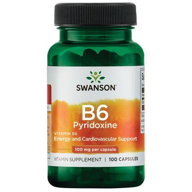 Пірідоксин Swanson Vitamin B6 Pyridoxine 100 мг 100 Caps