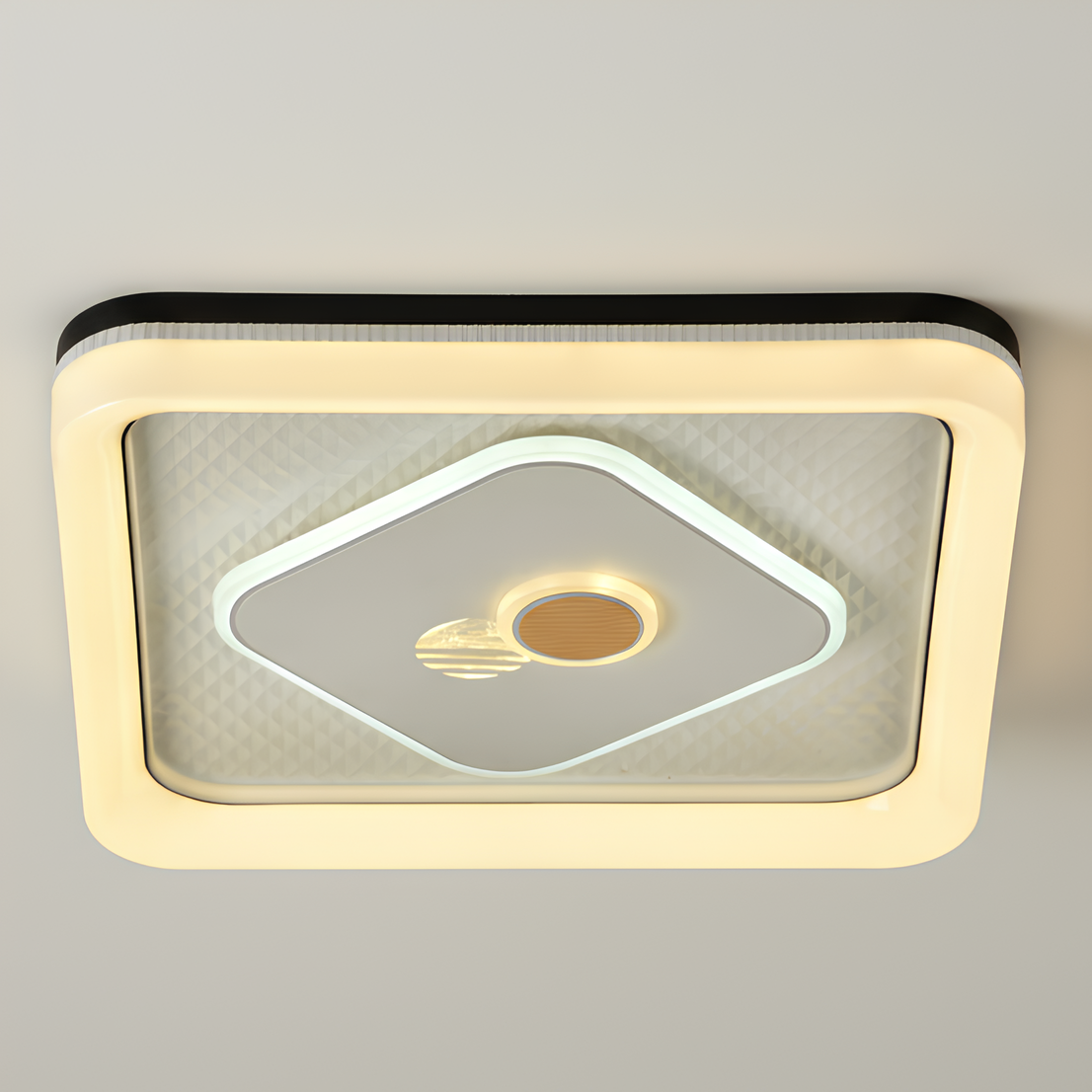 Люстра светодиодная Valeso с корпусом квадратной формы 6500K 56W Белый/Серый (H-022)