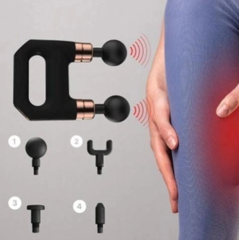 Масажер м'язовий MASSAGER 30 Вт двоголовковий з 4 парами насадок (MM-3000) - фото 6