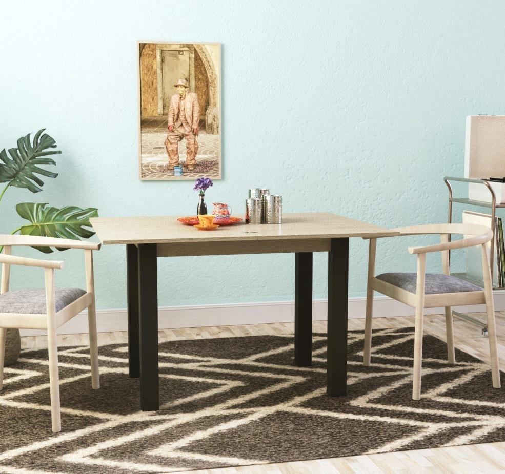 Стол-трансформер обеденный ART IN HEAD Dinner Glass ЛДСП раскладной 90/30х60/30 см Дуб сонома/Венге/Бежевый (TB16131300204) - фото 2 Стол-трансформер обеденный ART IN HEAD Dinner Glass ЛДСП раскладной 90/30х60/30 см Дуб сонома/Венге/Бежевый (TB16131300204) - фото 2