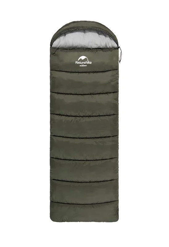 Спальный мешок Naturehike U350 NH20MSD07 с капюшоном правый 1°C Зеленый (6927595767238-R)