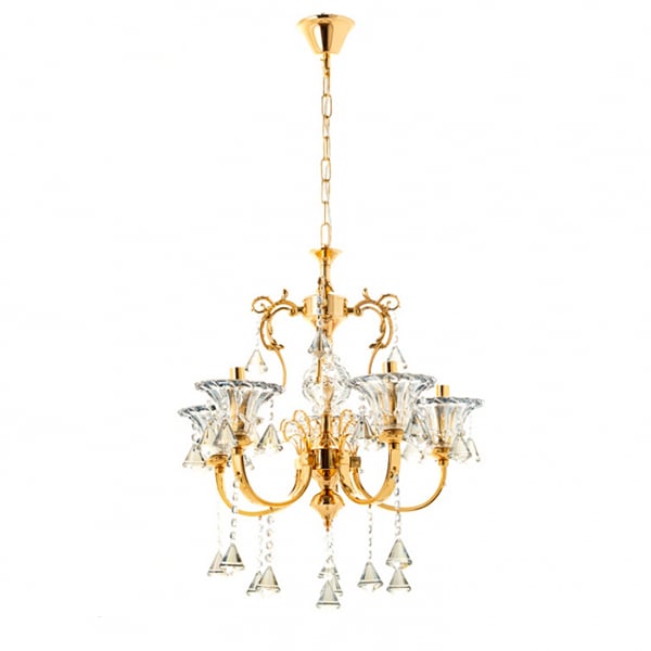 Люстра Flora с плафонами на 5 ламп Золотой (OU109/5)