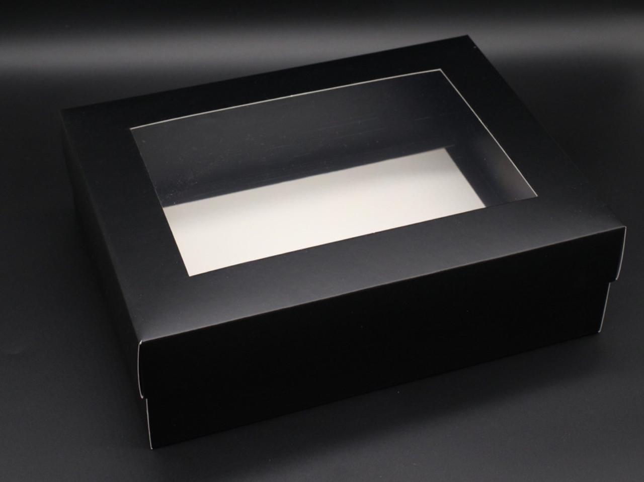 Коробка подарочная сборная с окошком на крышке 30х23х9 см Черный (OA-9) - фото 4 Коробка подарочная сборная с окошком на крышке 30х23х9 см Черный (OA-9) - фото 4
