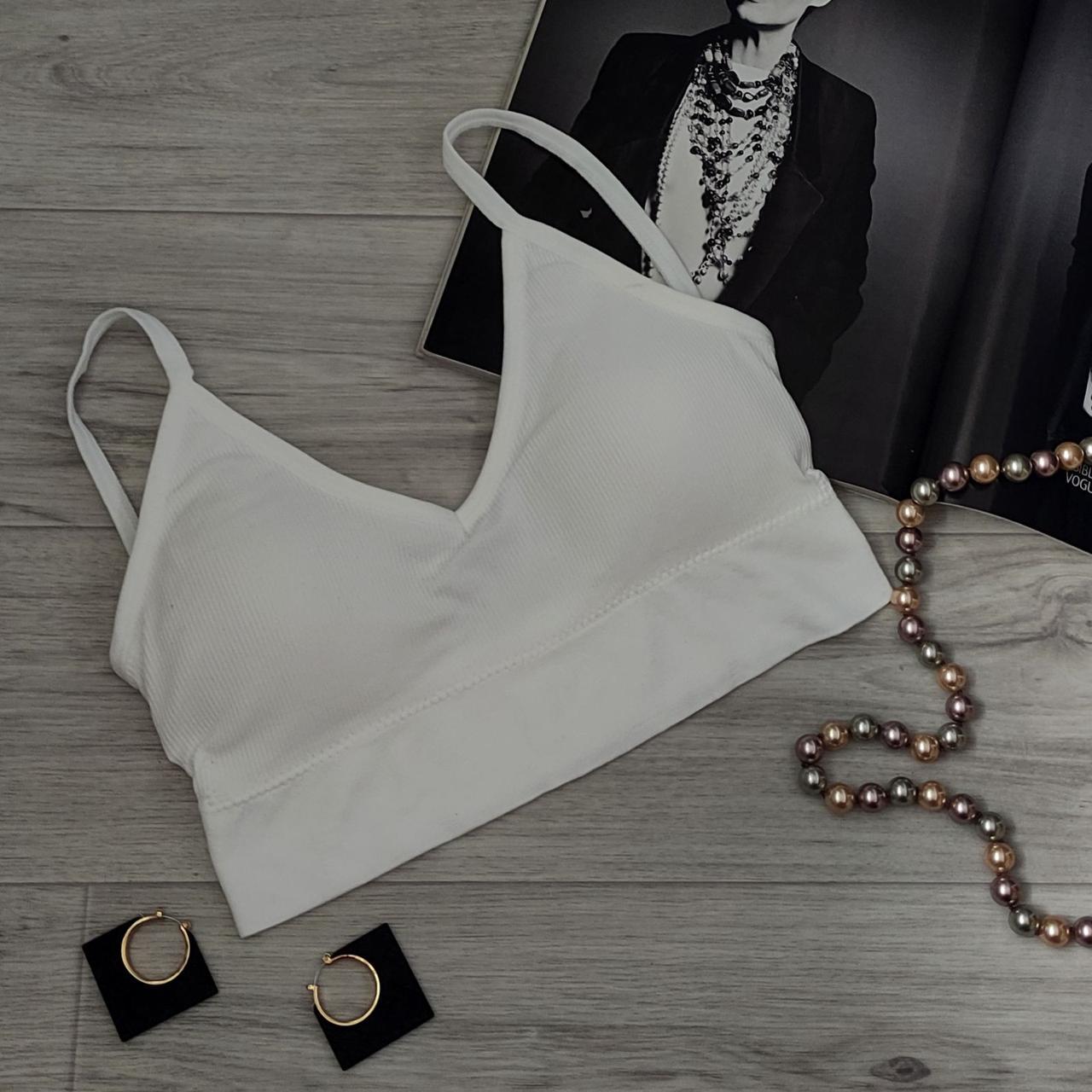 Комплект нижньої білизни в рубчик M/L Білий (1710516575) - фото 2 Комплект нижньої білизни в рубчик M/L Білий (1710516575) - фото 2