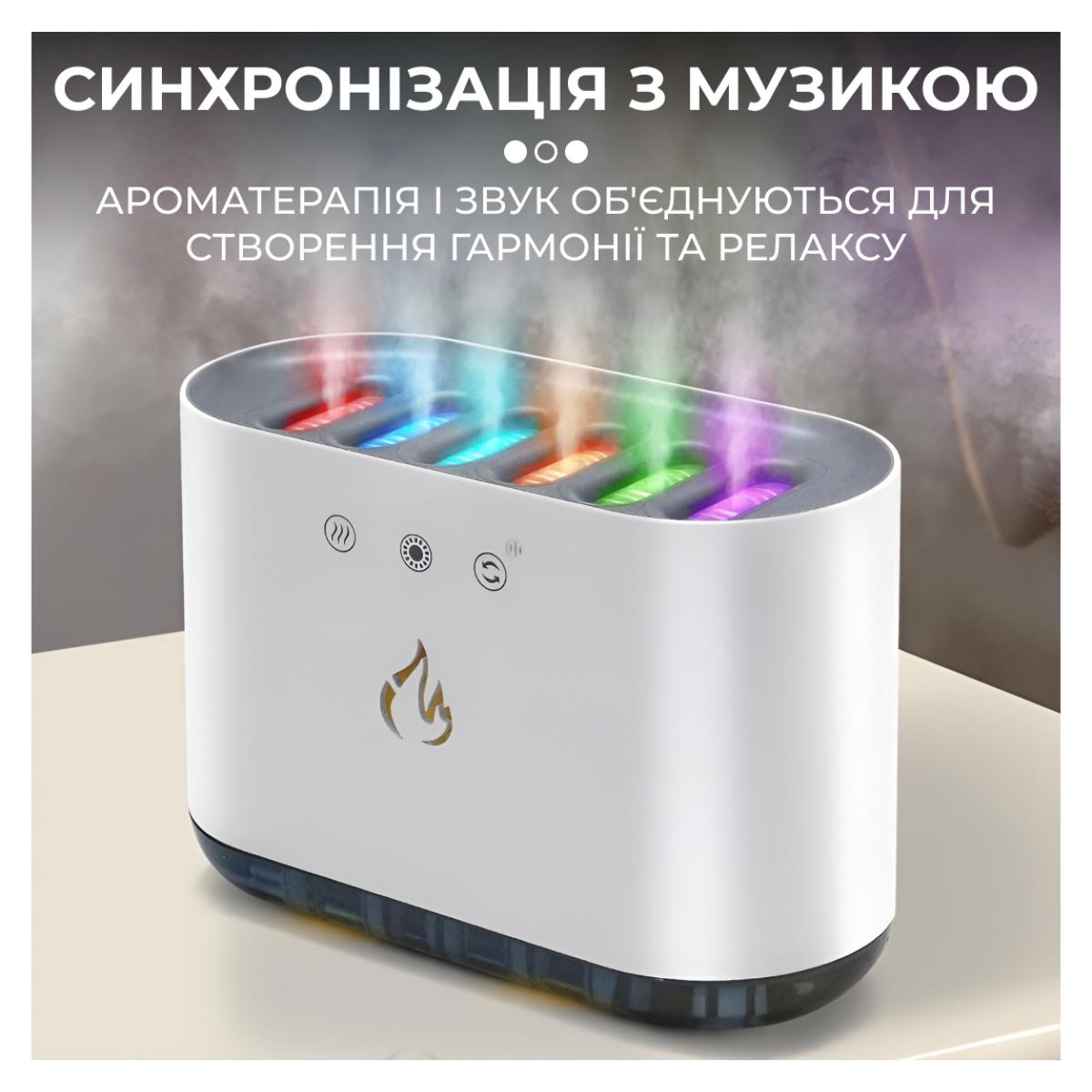 Увлажнитель воздуха Happy Life HPKP6257 с RGB-подсветкой и музыкой Белый (100-107-HPKP6257) - фото 9