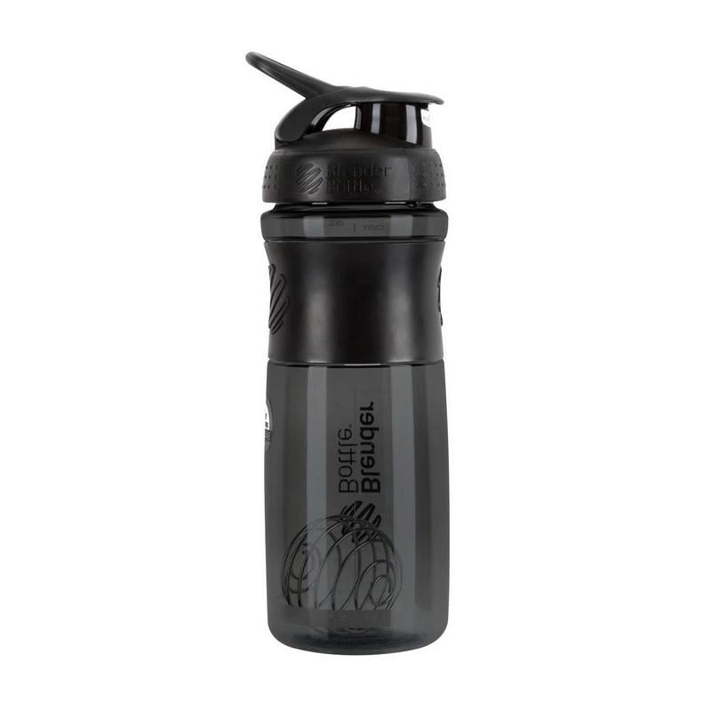 Шейкер для протеина с металлическим шариком-венчиком и откидной крышкой Blender Bottle SportMixer Flip 820 мл Черный