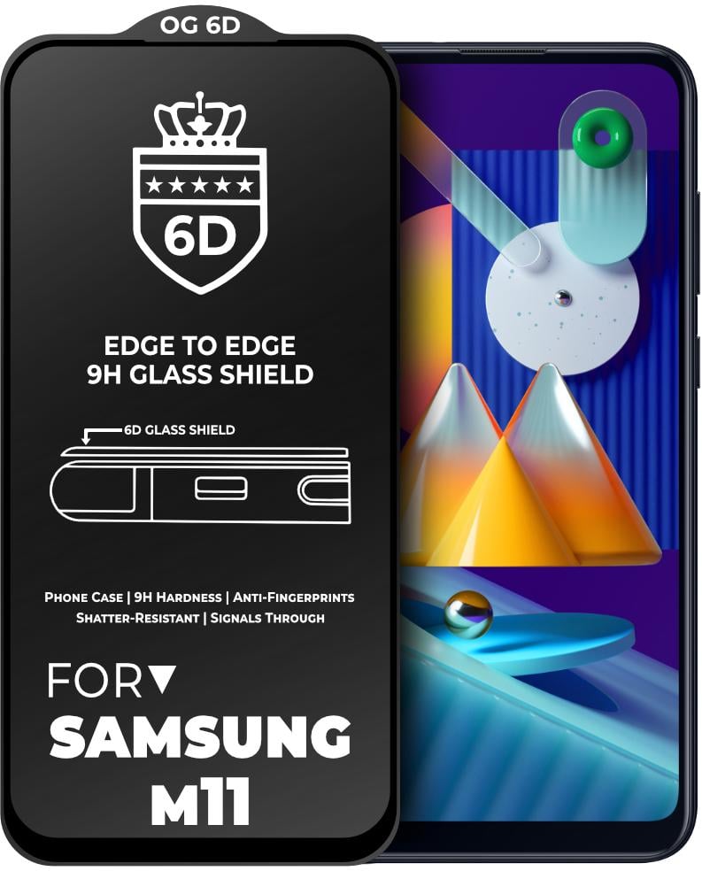 Защитное стекло 6D OG Crown для Samsung Galaxy M11 M115 Black (19019)