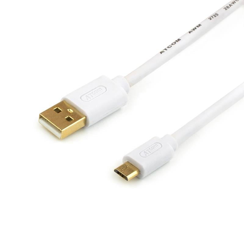 Кабель Atcom 16122 USB Type-A Micro-USB 1,8 м White (26449420)