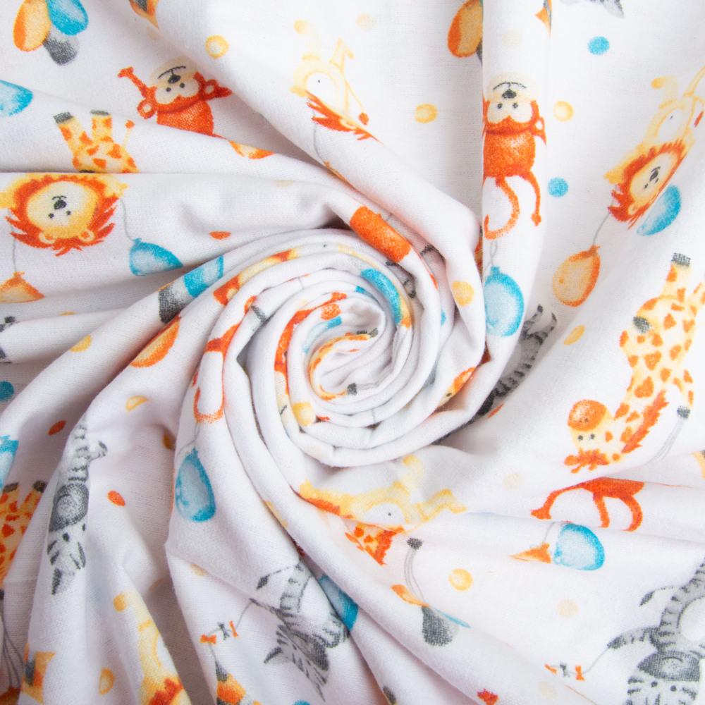 Ткань фланель хлопок детский принт 180 см 155 гр/м2 10-0673 Оранжевый