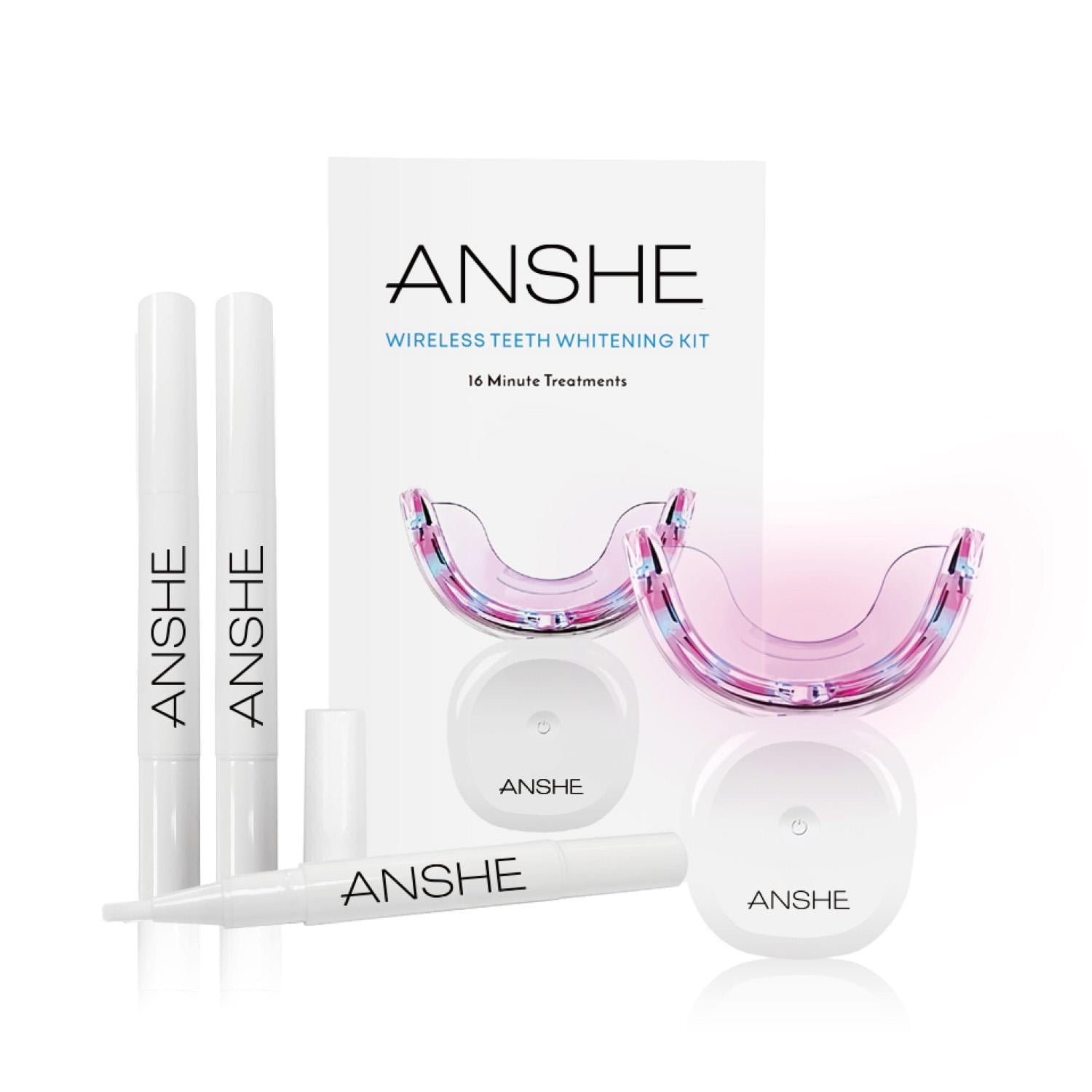 Набір ANSHE WHITE для відбілювання зубів PAP+ без перекису LED-лампа/таймер 16 хв/підходить для чутливої емалі/в комплекті 3 олівці і шкала