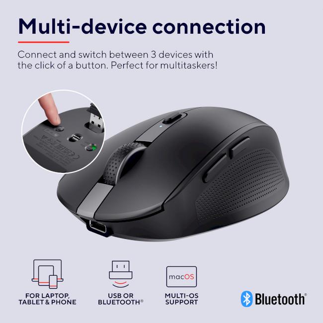 Компьютерная мышь Trust Ozaa Compact Multi-Device Wireless Черный (24819) - фото 9
