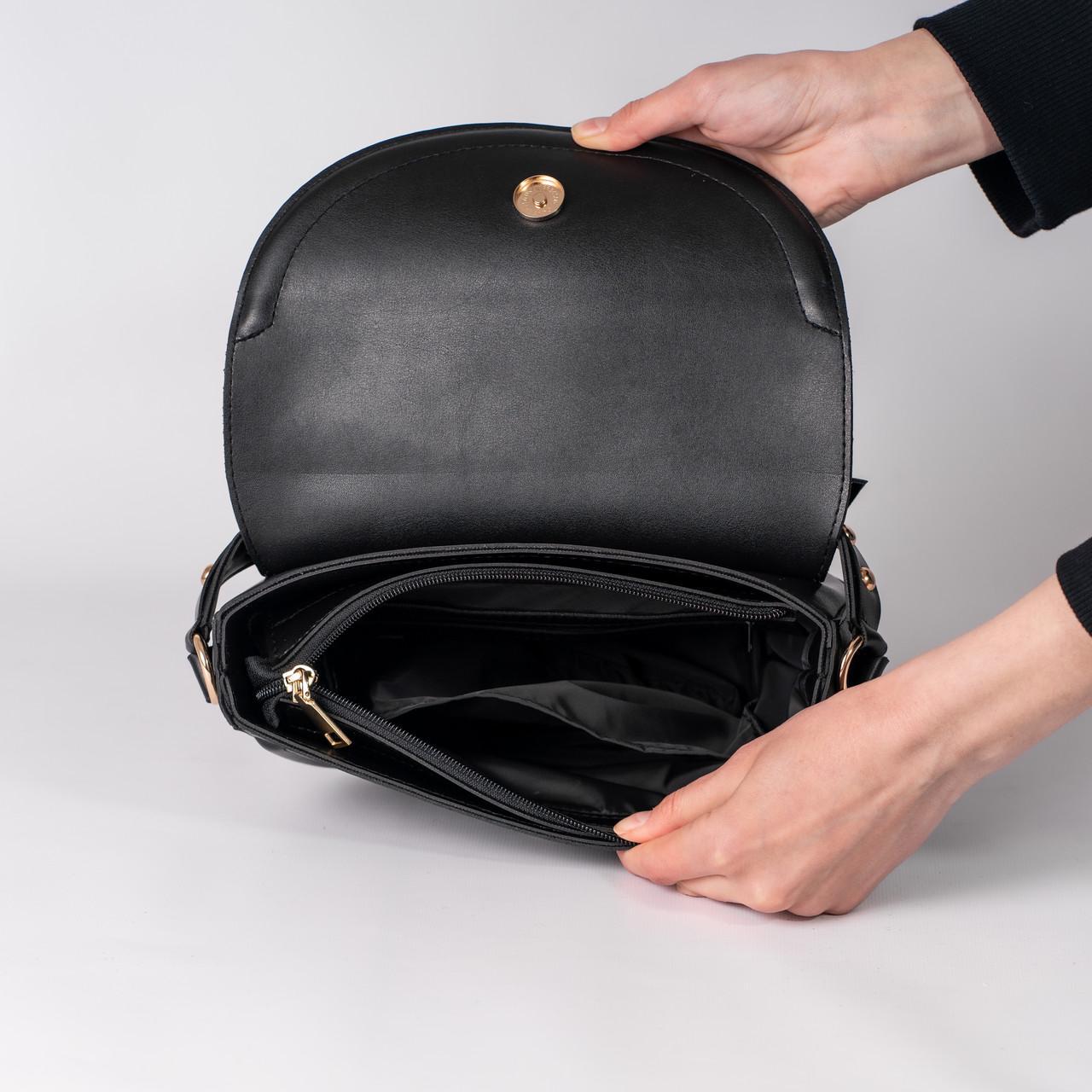 Сумка женская седло XENIA № 16-24 Черный - фото 3