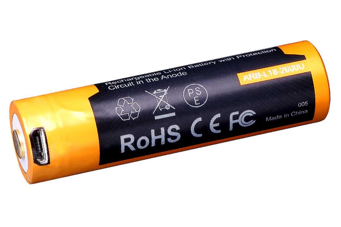 Акумулятор 18650 Fenix 2600 mAh micro usb (31461069)