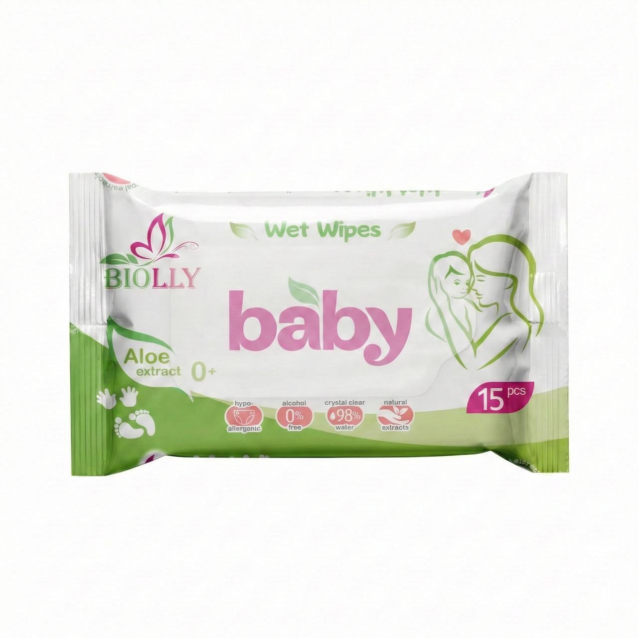 Влажные салфетки Biolly Baby 15 шт. (000005131)