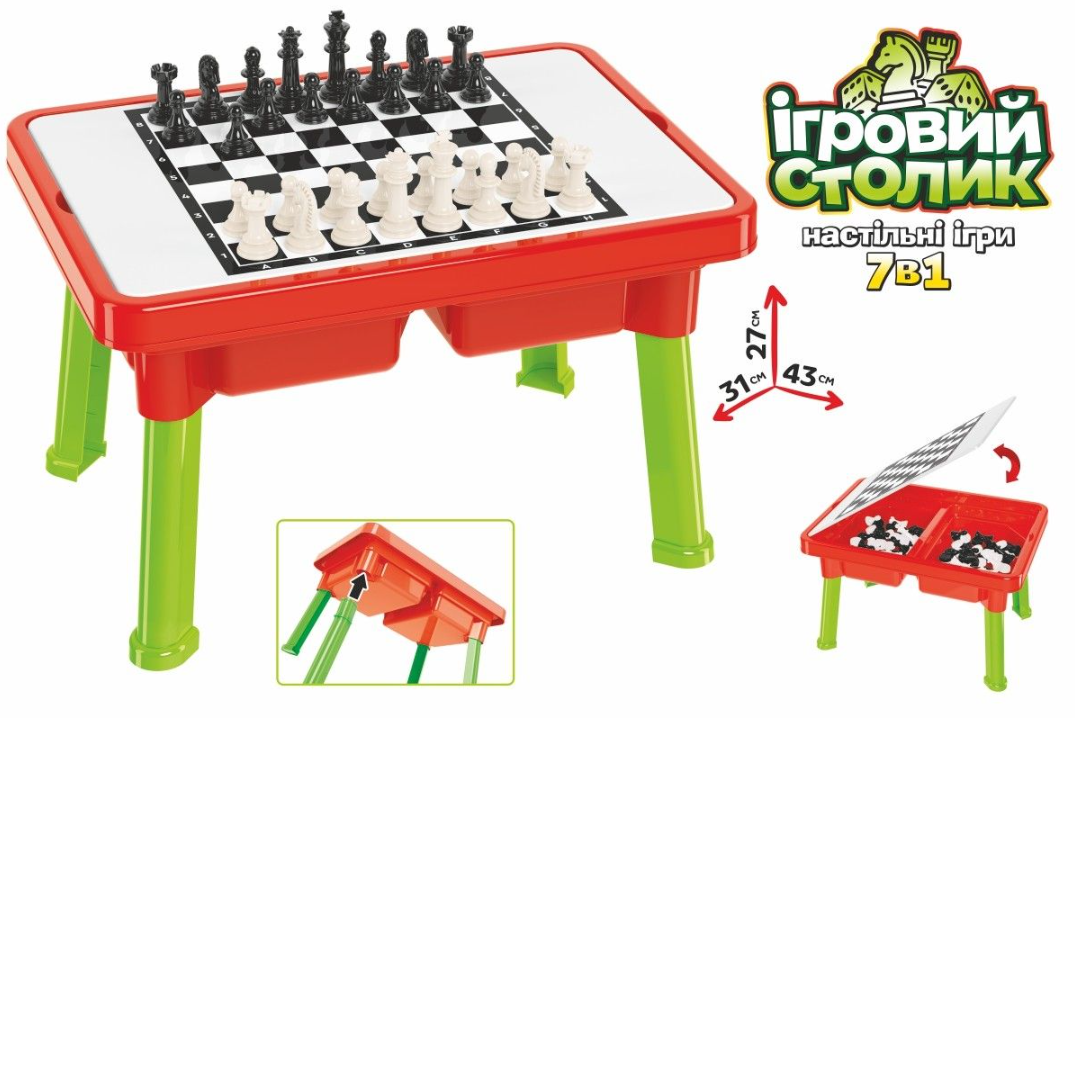 Набор детских настольных игр 7в1 со столиком-органайзером Белый - фото 2 Набор детских настольных игр 7в1 со столиком-органайзером Белый - фото 2