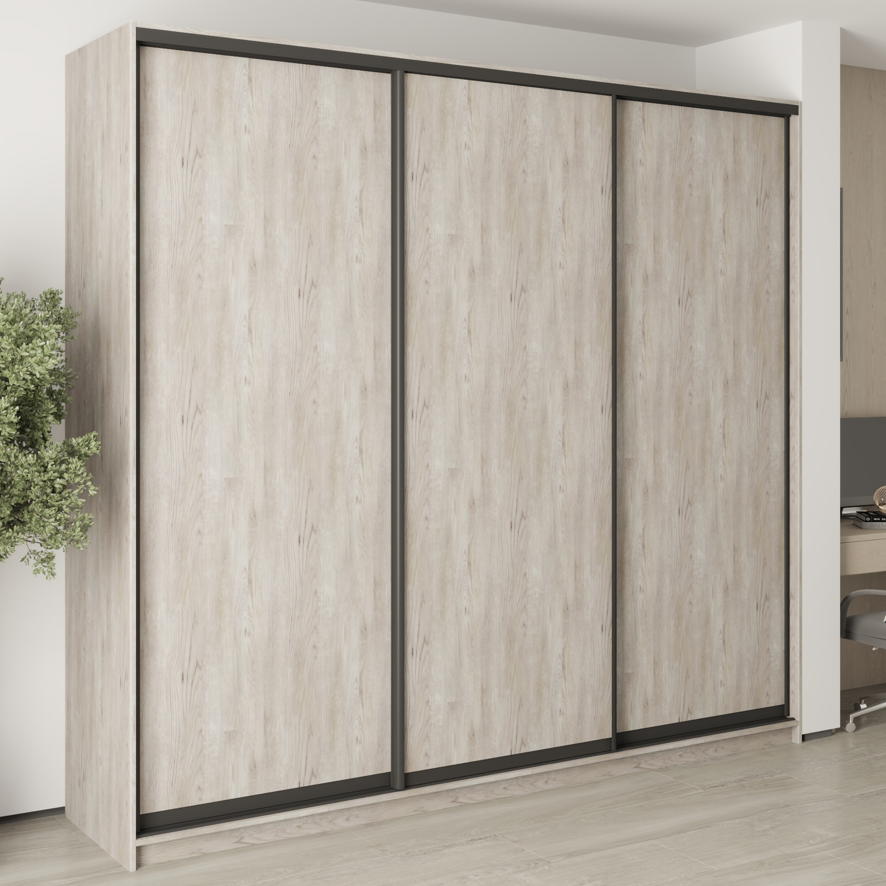 Шкаф-купе трехдверный Mebel Star Комбо BG MBS-9526 260х60х240 см Аляска серый (1009515) Шкаф-купе трехдверный Mebel Star Комбо BG MBS-9526 260х60х240 см Аляска серый (1009515)
