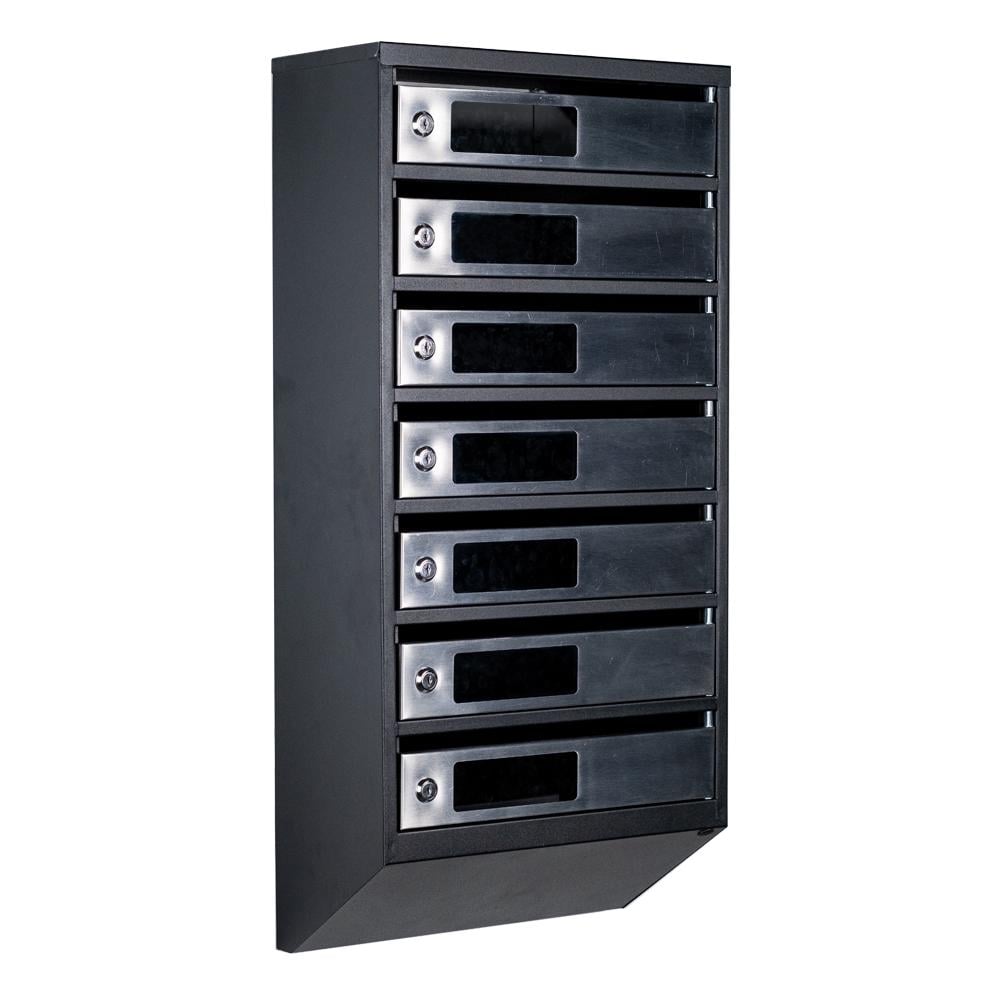 Ящик почтовый многосекционный ЯП07C Черный/Нержавеющая сталь (24061055)