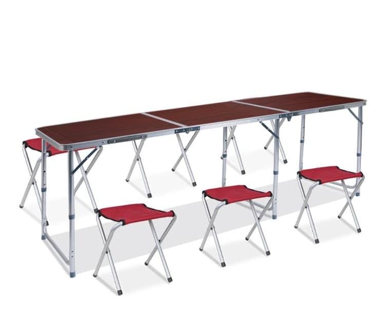 Стол чемодан туристический раскладной большой, 6 стульев в комплекте Rainberg RB-9303 Стол чемодан туристический раскладной большой, 6 стульев в комплекте Rainberg RB-9303