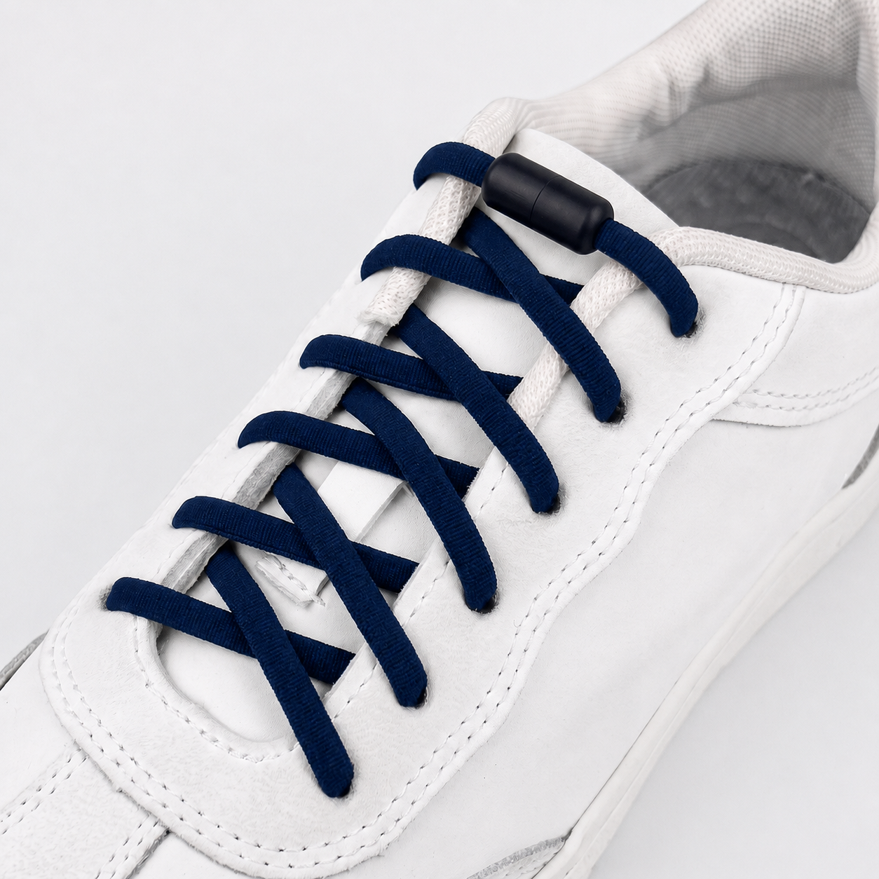 Шнурки эластичные для обуви #25 с фиксатором без завязок Navy (2900773538)