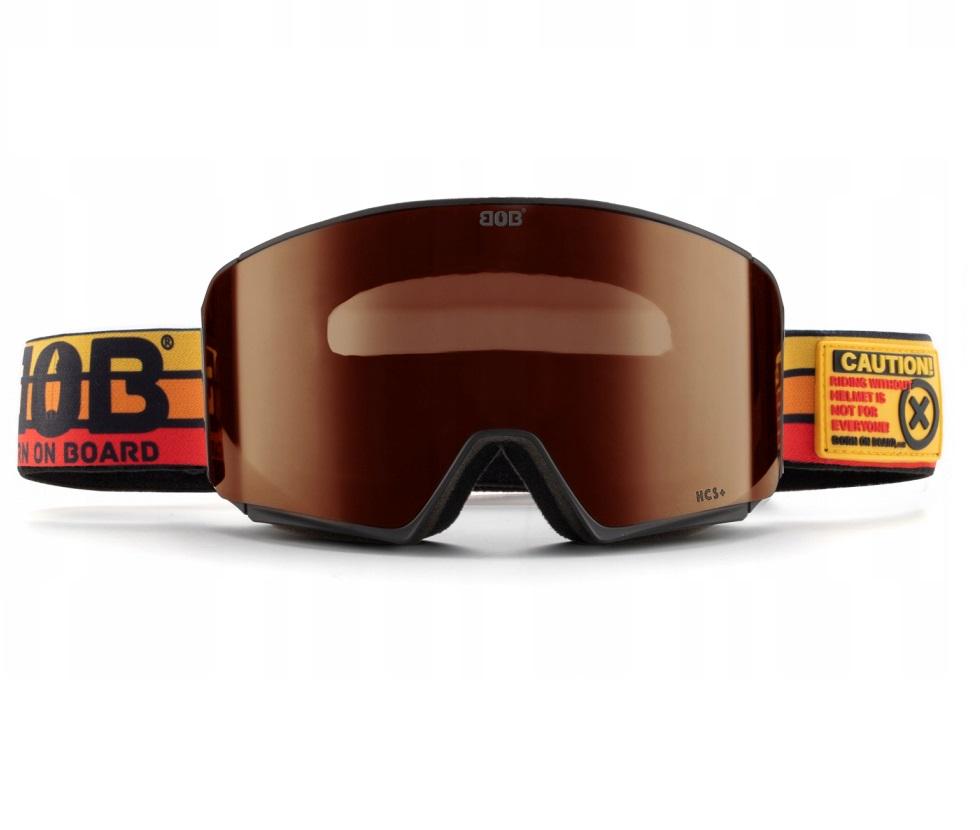 Маска горнолыжная BOB Caution! S3 Black/Brown Lens(GOG-026)