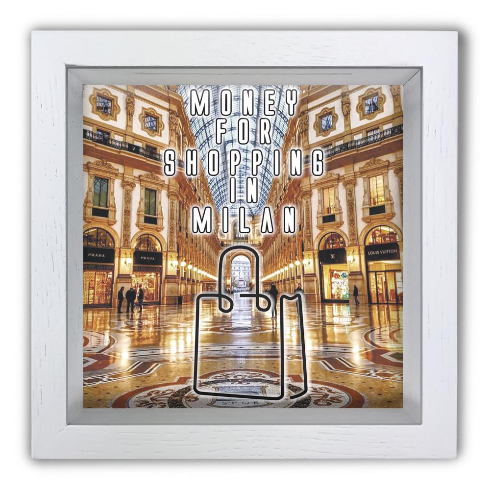 Скарбничка Shopping in Milan дерев'яна 20x20x6,5 см Білий (хркп0002ба)