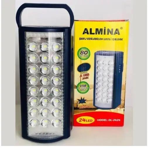 Фонарь ручной переносной Almina PowerBank 24 LED лампы светодиодные - фото 2