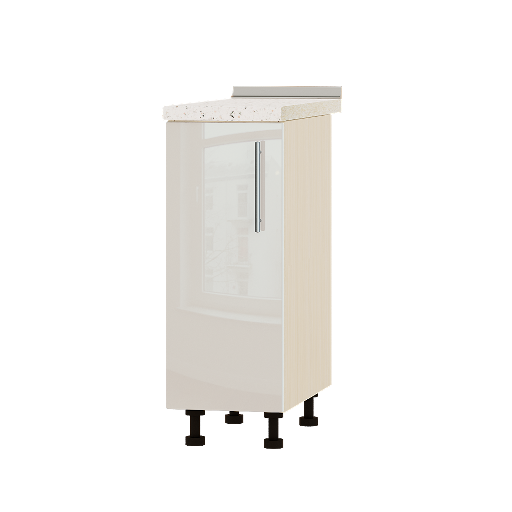 Шкаф нижний Эверест Акрил модуль Низ Н83-300 30х47х85 см Бьянко глянец/Дуб Молочный (04602)