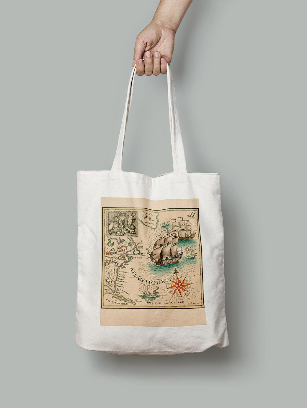 Эко-сумка Карта-рассказ о маркизе де Лафайете шопер (OLD_MAP_poster_10_Bag)