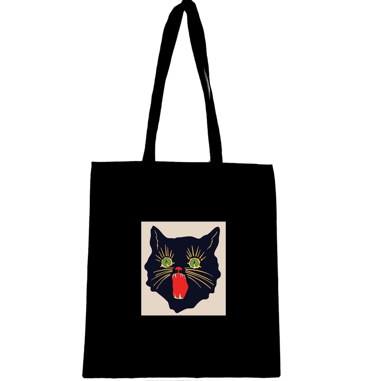 Эко-сумка с принтом Мордочка кота кот мяукает (374)