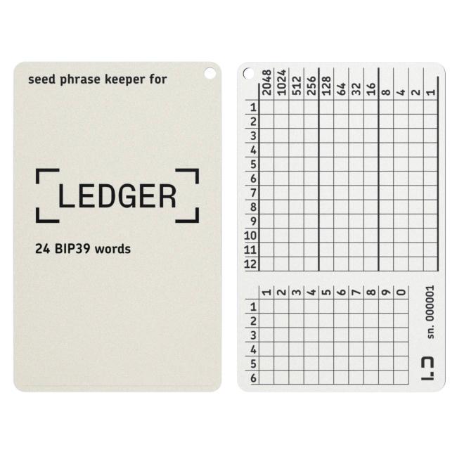 Планшет мнемонический Lapua Seed Phrase Keeper for Ledger 12 BIP39 слов/6 PIN цифр (LSPKL/34114778)