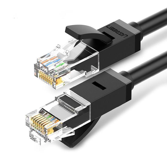 Сетевой кабель патч-корд UGREEN NW102 Cat6 U/UTP Round Ethernet Cable 1 м Black (20159)