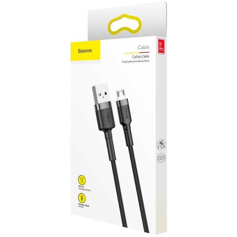 Кабель USB Baseus Cafule MicroUSB CAMKLF-CG1 2 м Black - фото 3