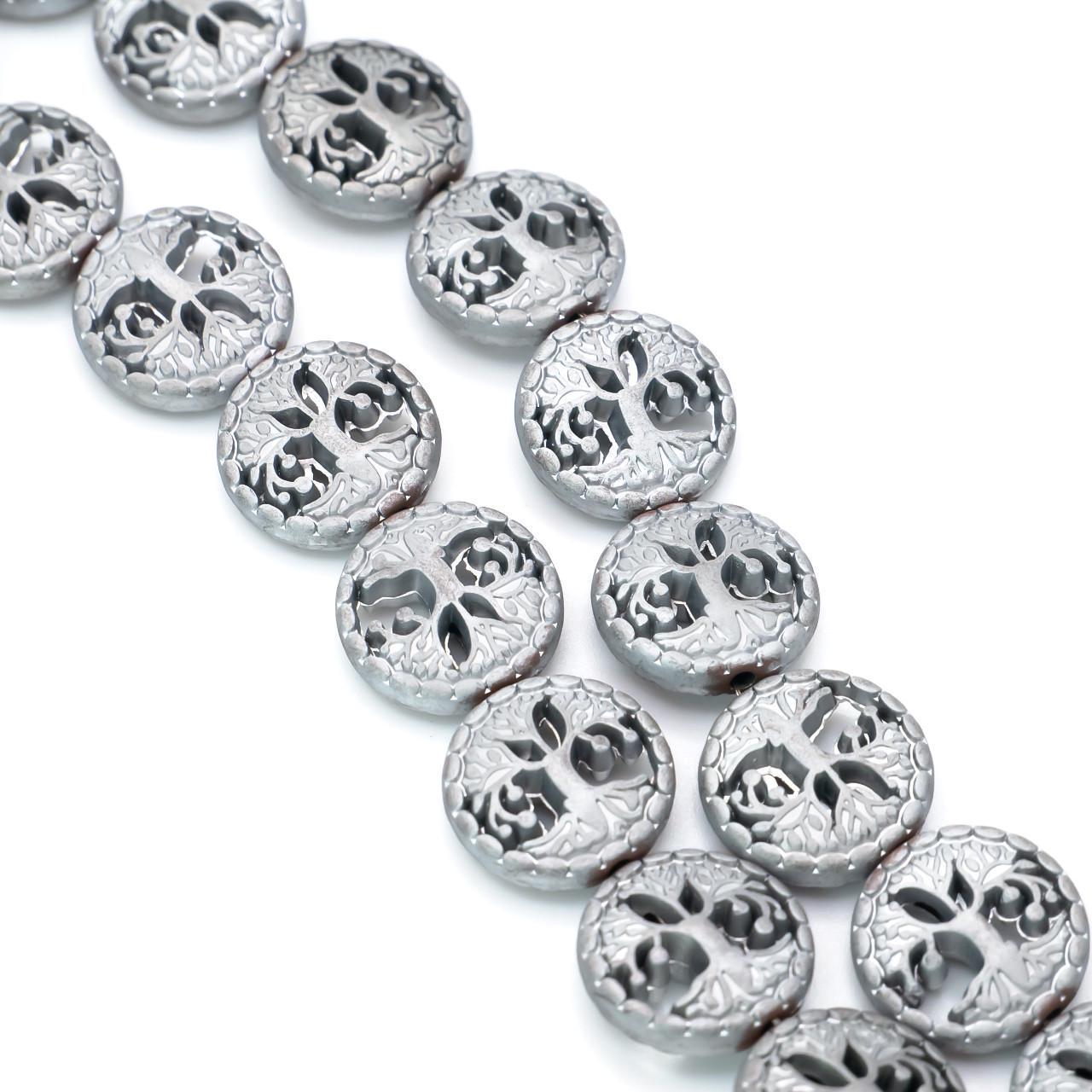 Бусины гематитовые Дерево 12 мм 10 шт. Серебристый (БГ0012р00)