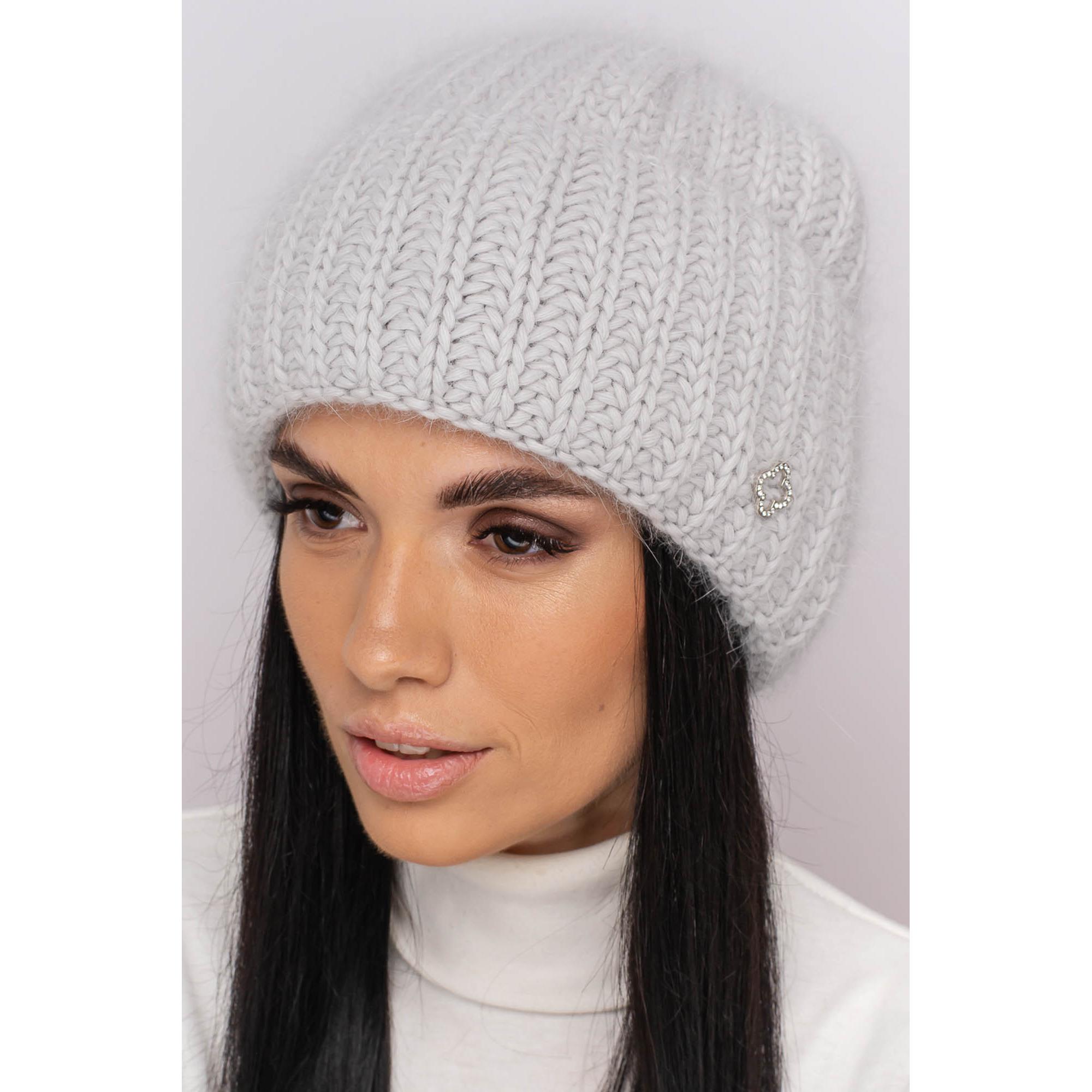 Шапка ангоровая Leks Троянда one size Светло-серый - фото 1 Шапка ангоровая Leks Троянда one size Светло-серый - фото 1