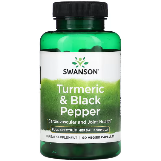 Куркума и черный перец Swanson Turmeric and Black Pepper 90 вегетарианских капсул