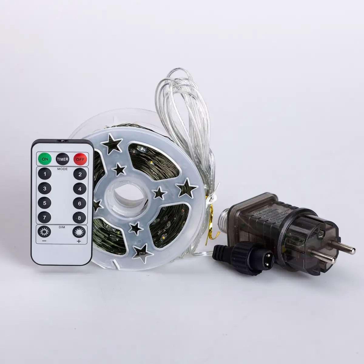 Гірлянда-роса на пульті на 1000 LED світлодіодів крапля зелений провід 100 м Різнокольоровий (5353) - фото 1