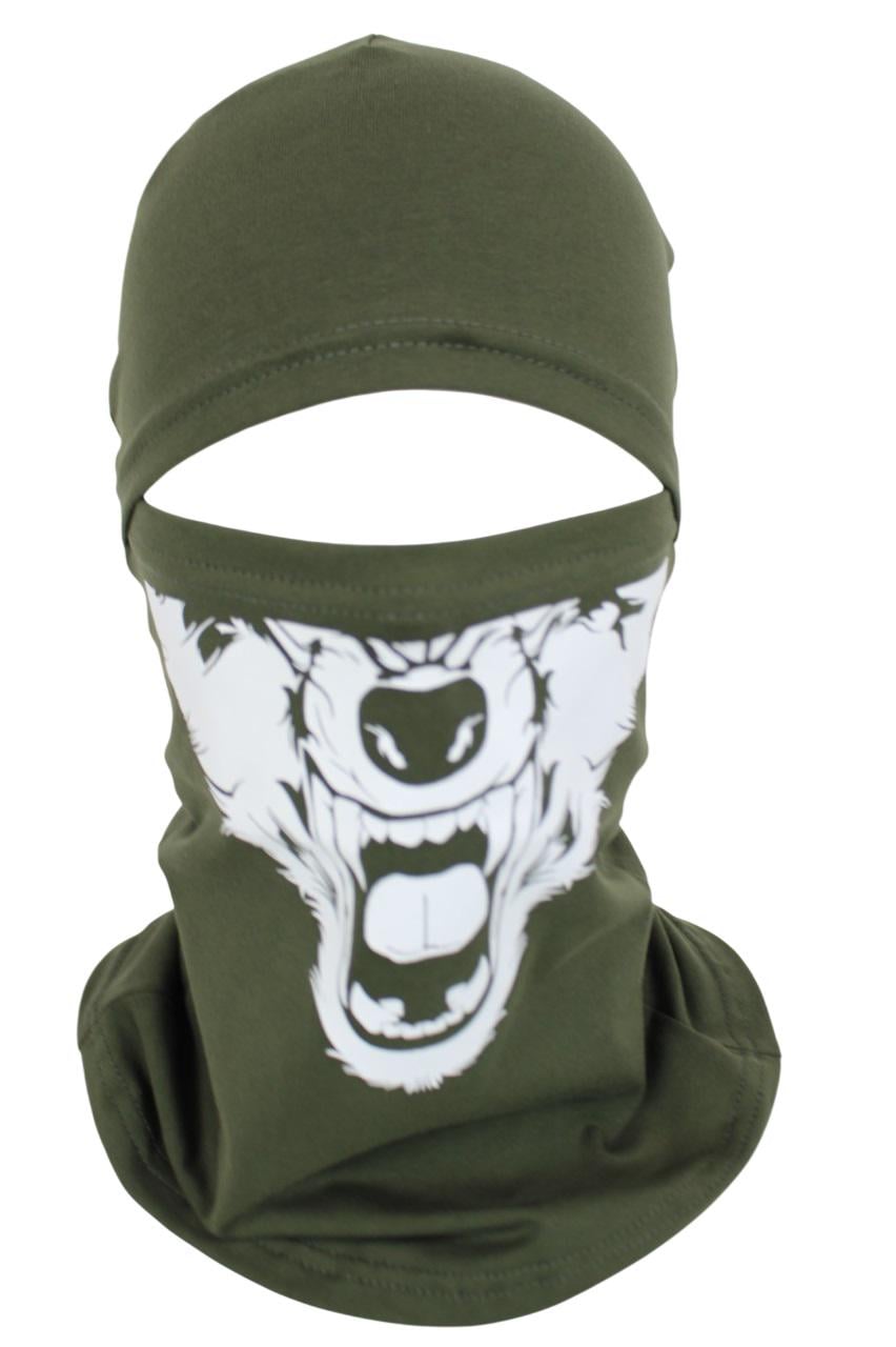 Балаклава летняя МК с принтом Волк хлопок Олива (3595126) Балаклава летняя МК с принтом Волк хлопок Олива (3595126)