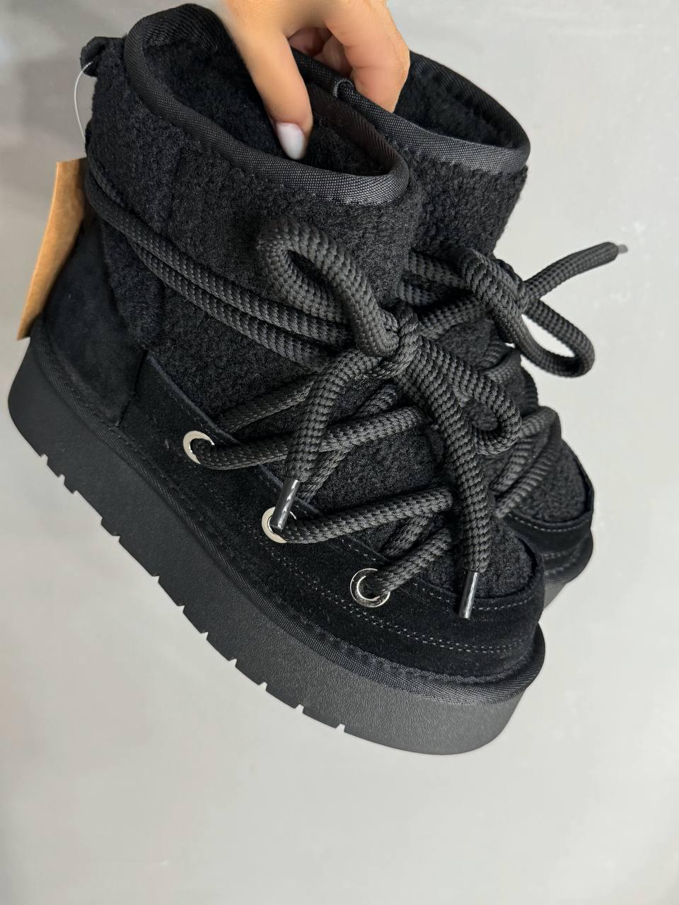 Уггі жіночі Hengji 52-1 сноубутси замшеві з хутром тедді на високій підошві р. 41 Чорний (5678) - фото 3 Уггі жіночі Hengji 52-1 сноубутси замшеві з хутром тедді на високій підошві р. 41 Чорний (5678) - фото 3