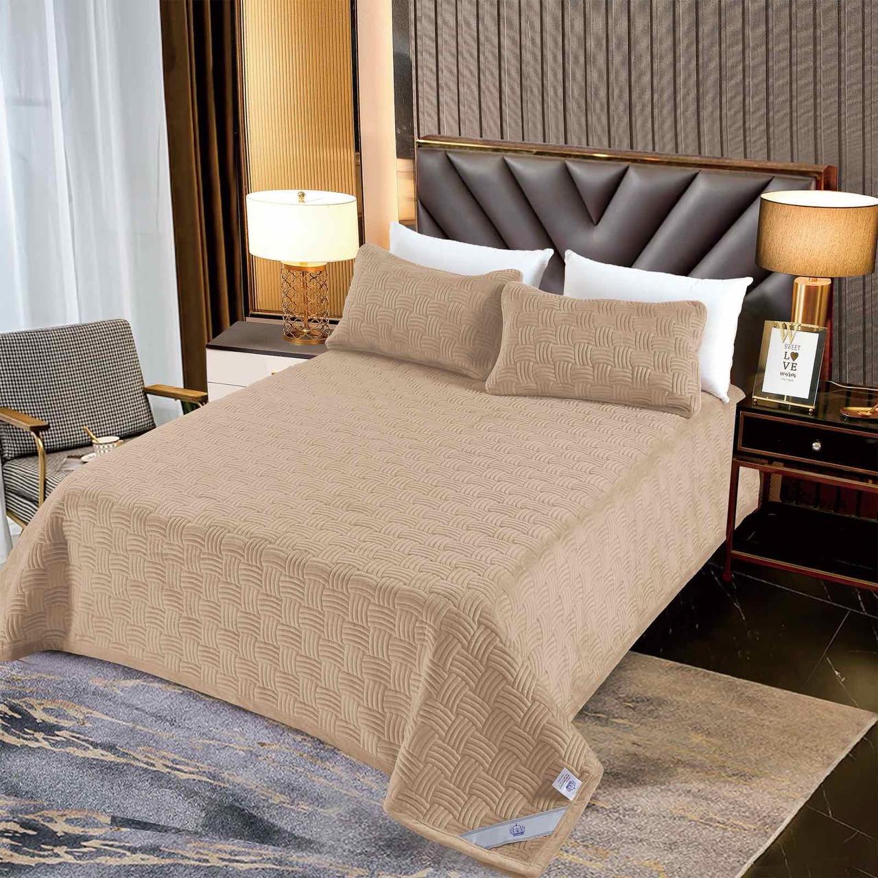 Покрывало евро Переплет Бежевый (32242)