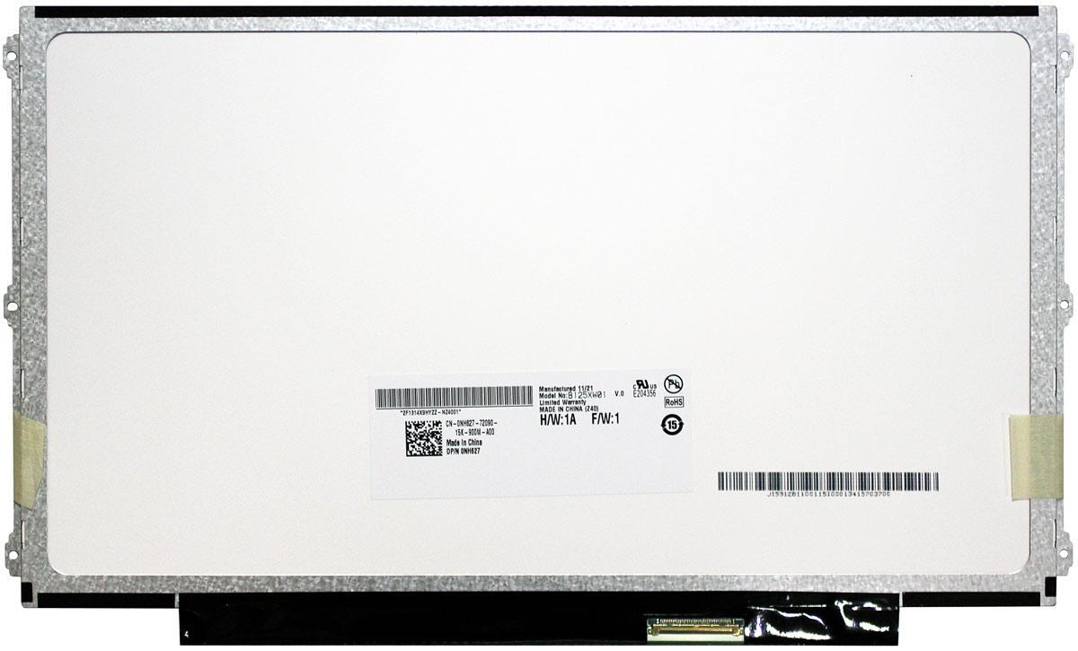 Матрица для ноутбука 12,5" Slim 40 pin справа 1366x768 LED крепления планки по бокам матовая AU Optronics AUO B125XW01 V.0