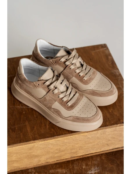 Кеды женские кожаные с бежевыми замшевыми вставками р. 36 23,5 см Коричневый Кеды женские кожаные с бежевыми замшевыми вставками р. 36 23,5 см Коричневый