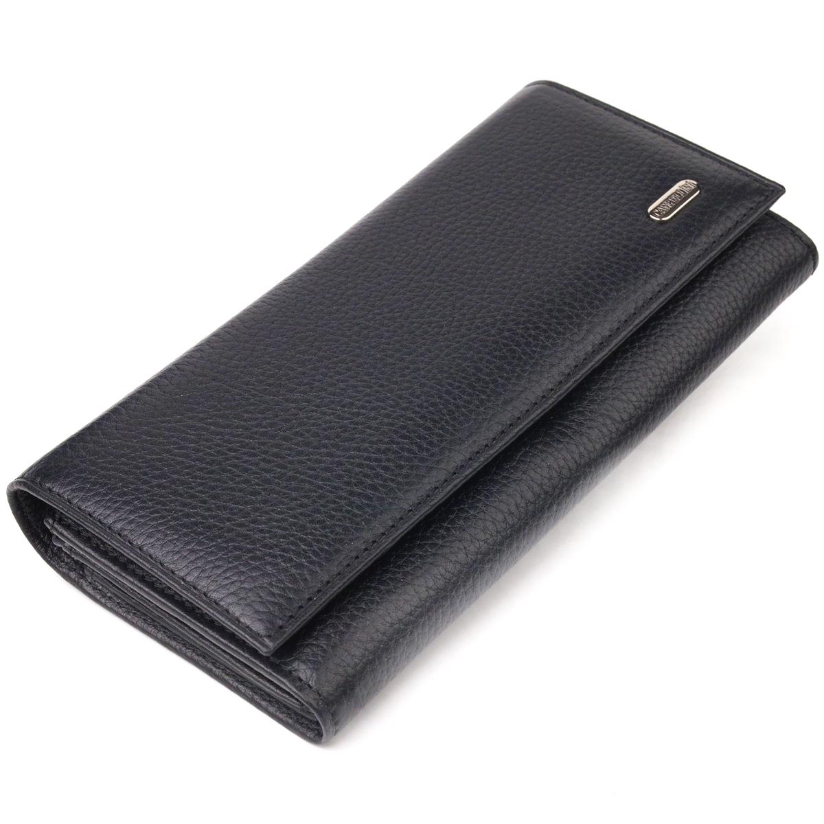 Портмоне женское из натуральной кожи Canpellini Wallet 21529 с монетницей Черный (55310)