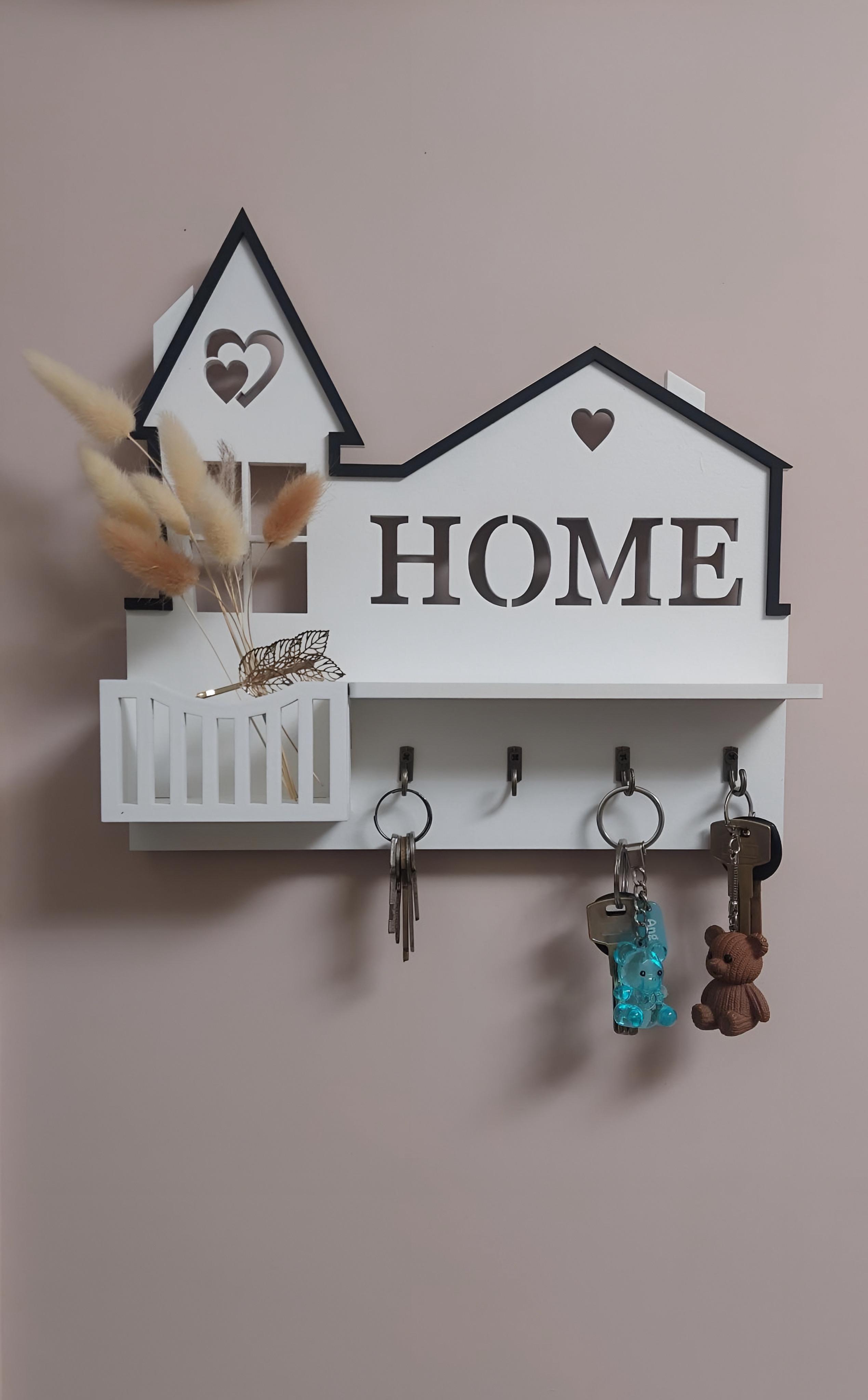 Ключниця настінна 30х28 см Білий