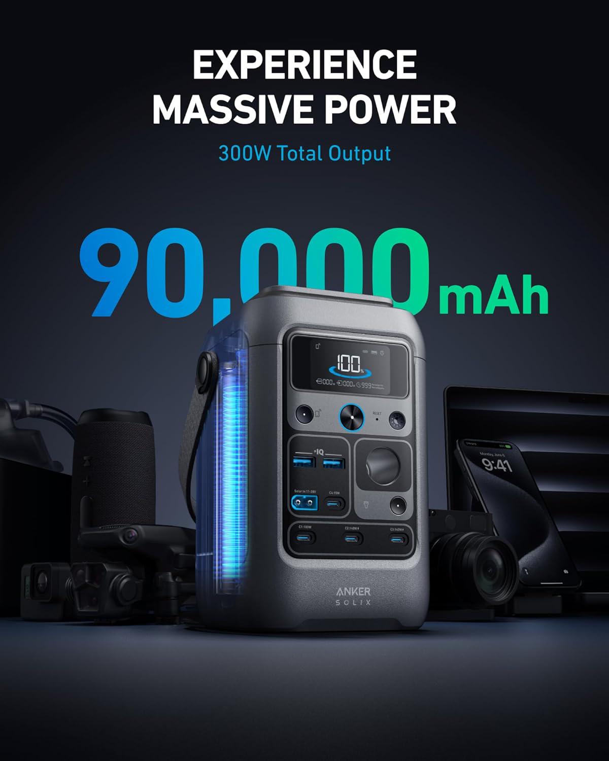 Зарядна станція Anker SOLIX C300 DC Portable Power Station 90000 mAh 288Wh 300W (A1726) - фото 2