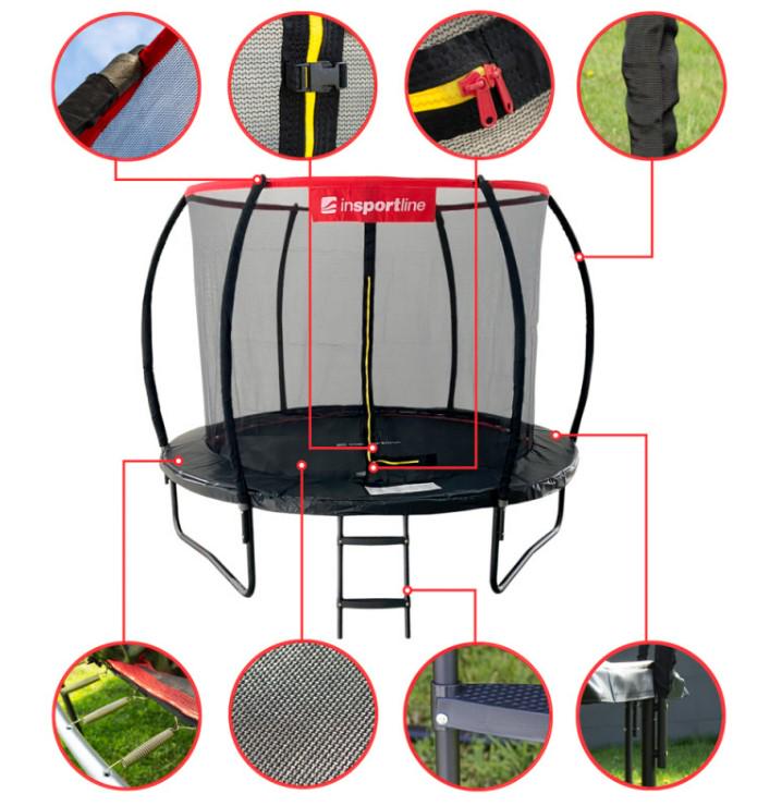 Батут с внутренней сеткой inSPORTline Flea PRO 244 см Черный (23878) - фото 2