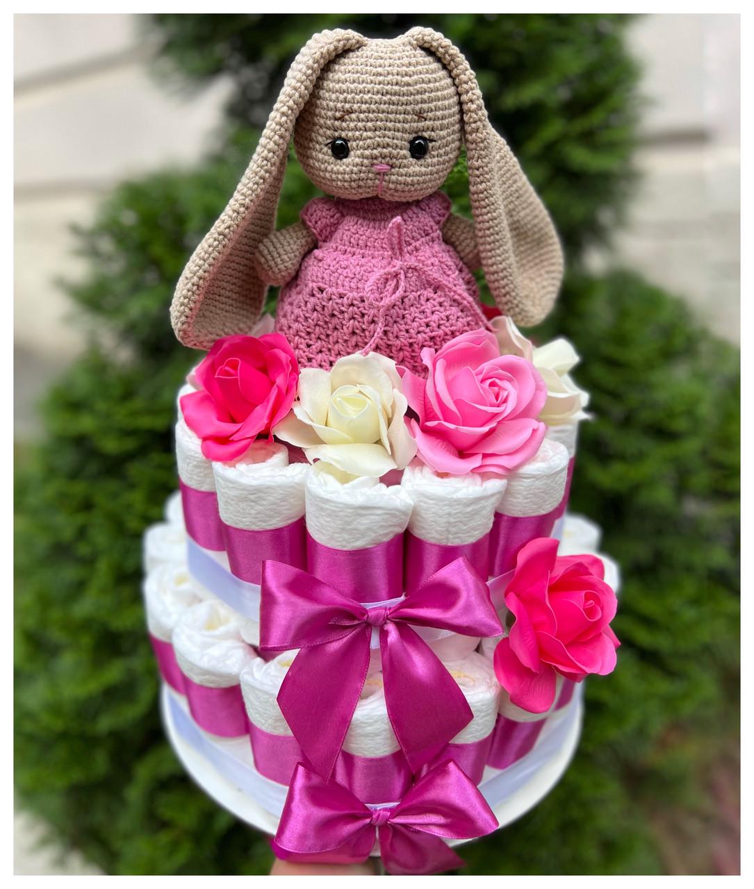 Букет з памперсів на виписку з пологового будинку для дівчинки Рожевий (1963545755) - фото 3 Букет з памперсів на виписку з пологового будинку для дівчинки Рожевий (1963545755) - фото 3