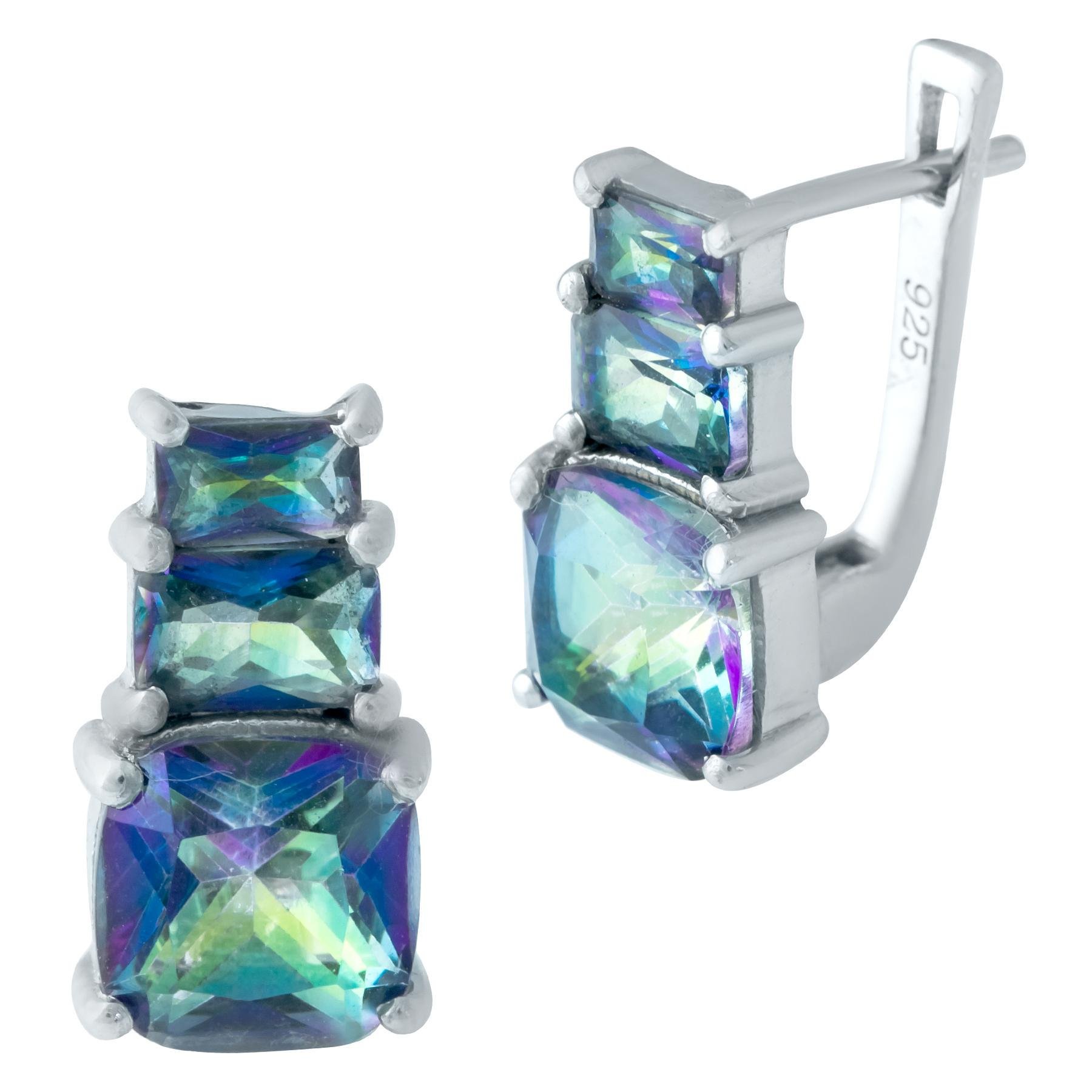 Серебряные серьги с мистик топазом 7,719 ct (1950050)